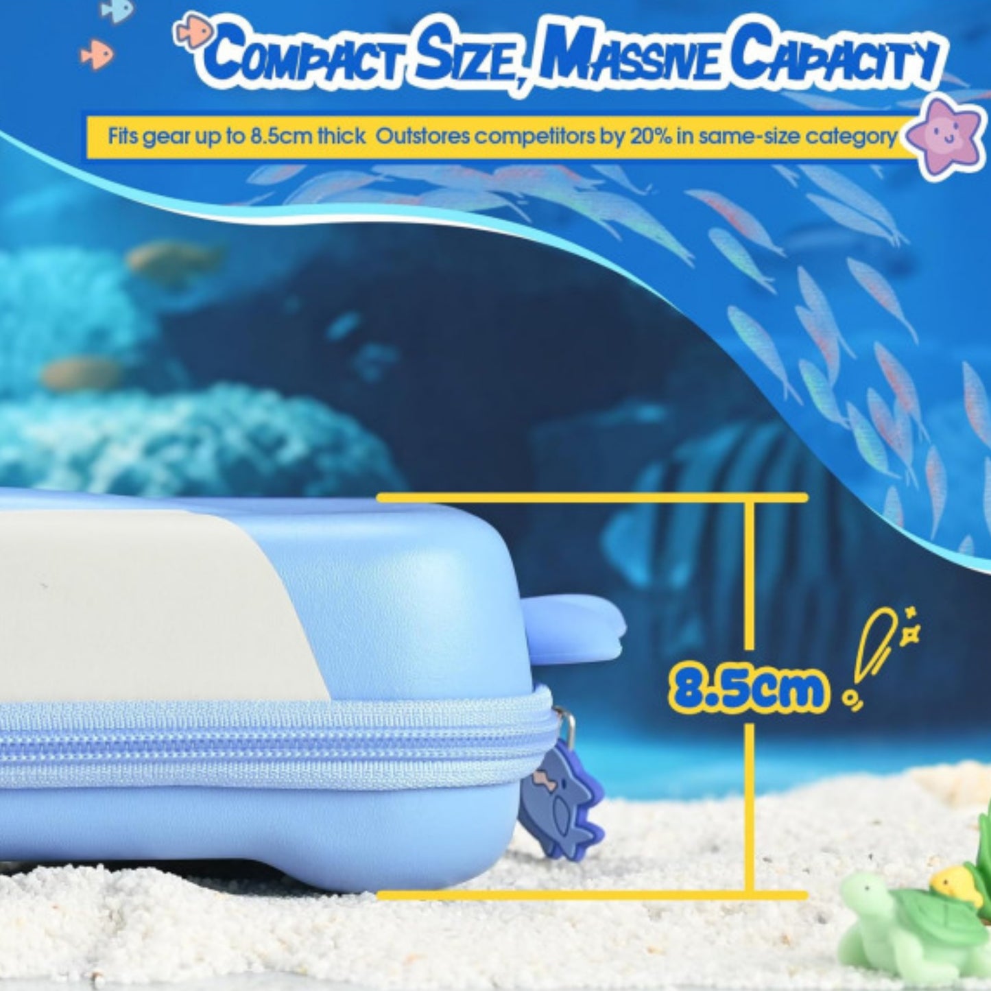 Shark Party Blue System Hard Shell Carrying Case for Switch 2
