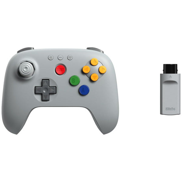Grey 8bitdo 64 2.4G Wireless Controller for N64/PC.Analogue 3D