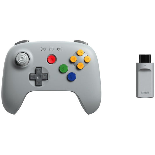 Grey 8bitdo 64 2.4G Wireless Controller for N64/PC.Analogue 3D