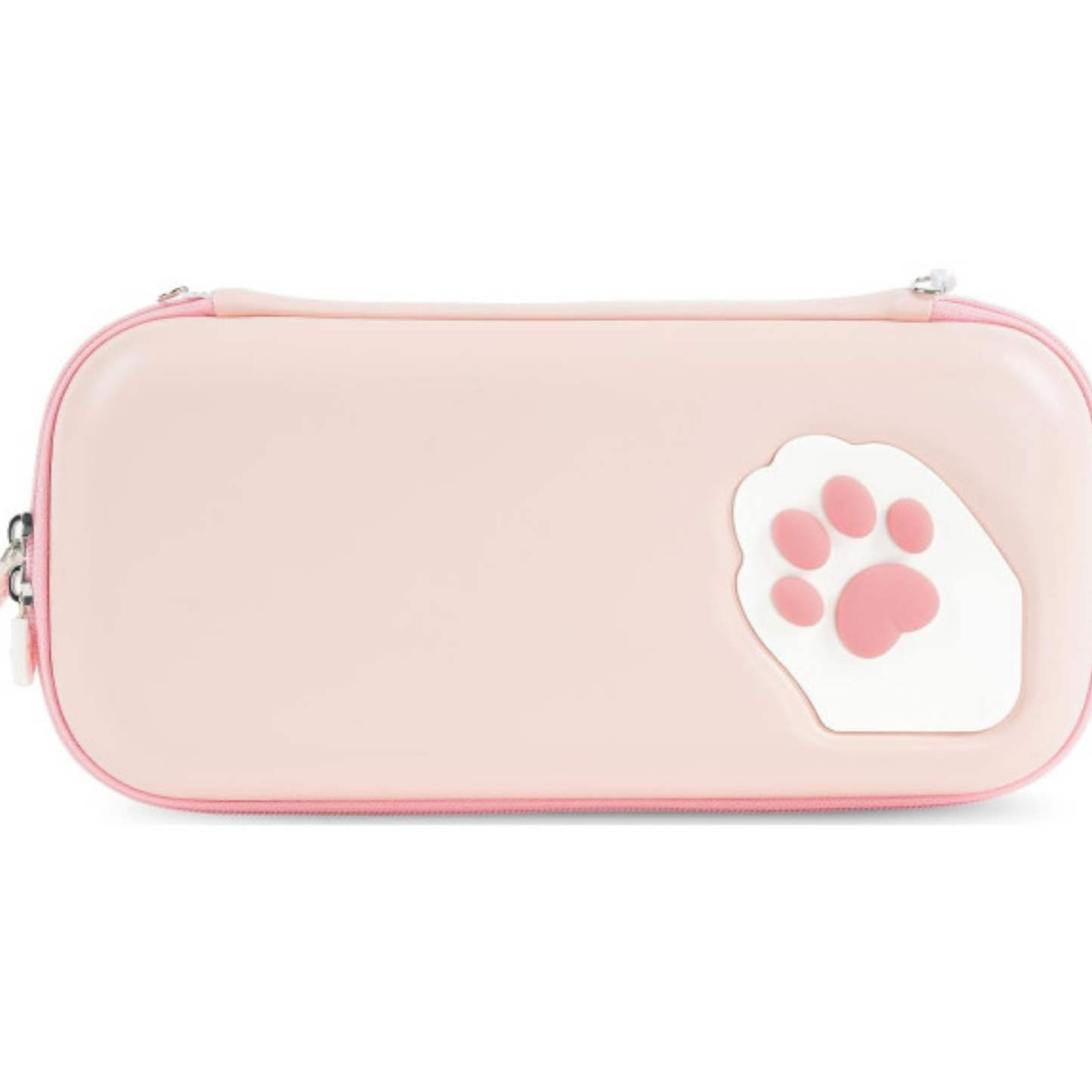 Pink case with a paw print design on a white background