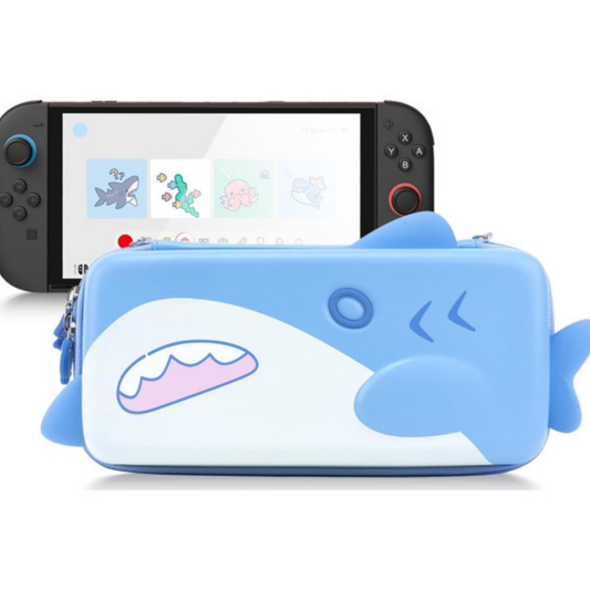 Shark Party Blue System Hard Shell Carrying Case for Switch 2