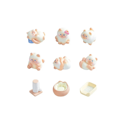 The Daily Life of a Plump Siamese Cat Mini Figures Gashapon Capsules