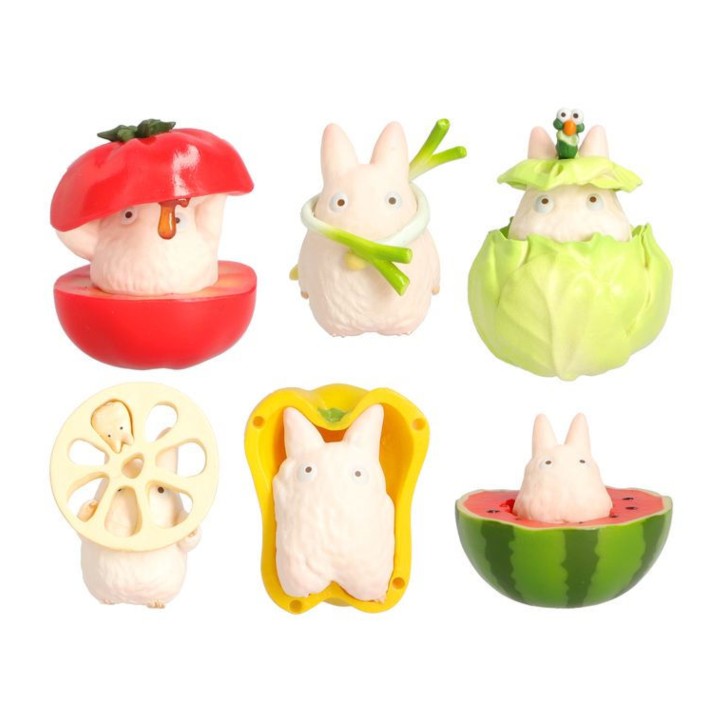 White Totoro Playing With Vegetables Collection